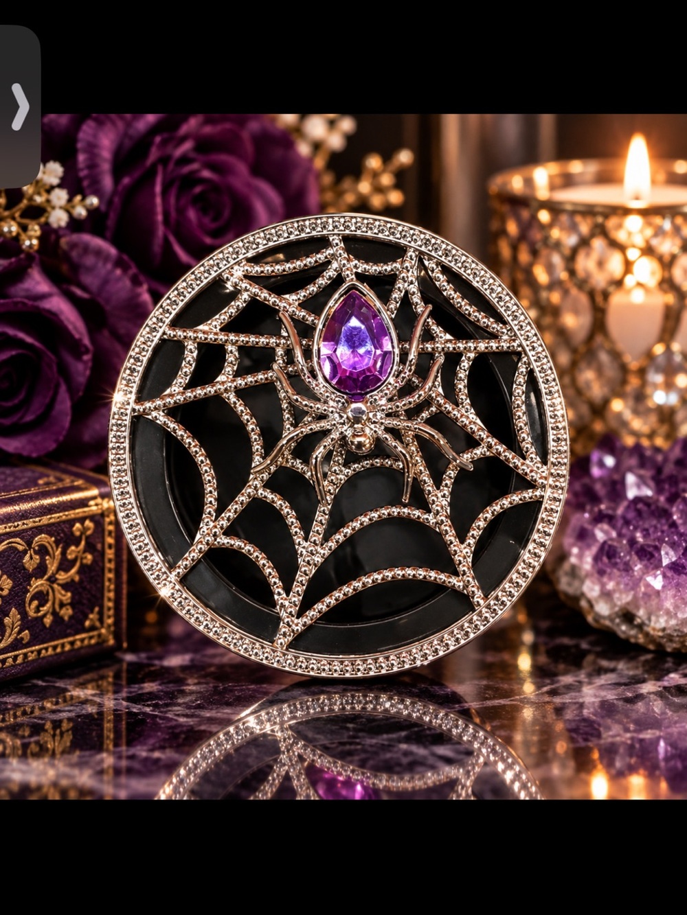 Bath & Body Works Silver Spiderweb Car Scent Holder